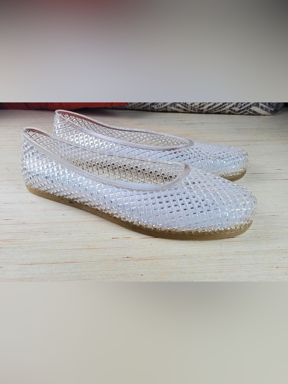 WILD FABLE Women’s Isabella Clear Crystal Jelly Ballet Flat Shoes Size 9 M US